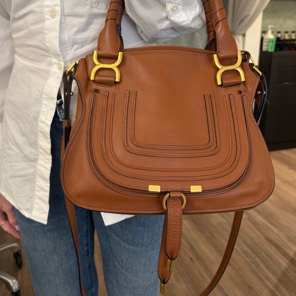 Chloe Handbags - Chloé Marcie Medium Satchel with Gold Hardware